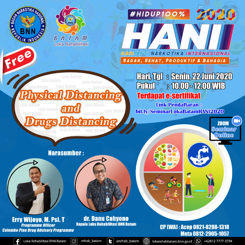 Menyambut Peringatan HANI 2020, Loka Batam Gelar Webinar Bertajuk "Physical Distancing & Drugs Distancing"