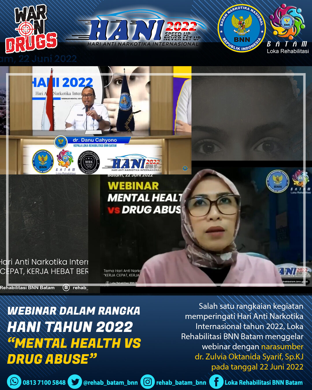 Webinar “Mental Health vs Drug Abuse” Telah Usai Digelar & Diikuti Kurang Lebih 350 Peserta Dari Seluruh Indonesia