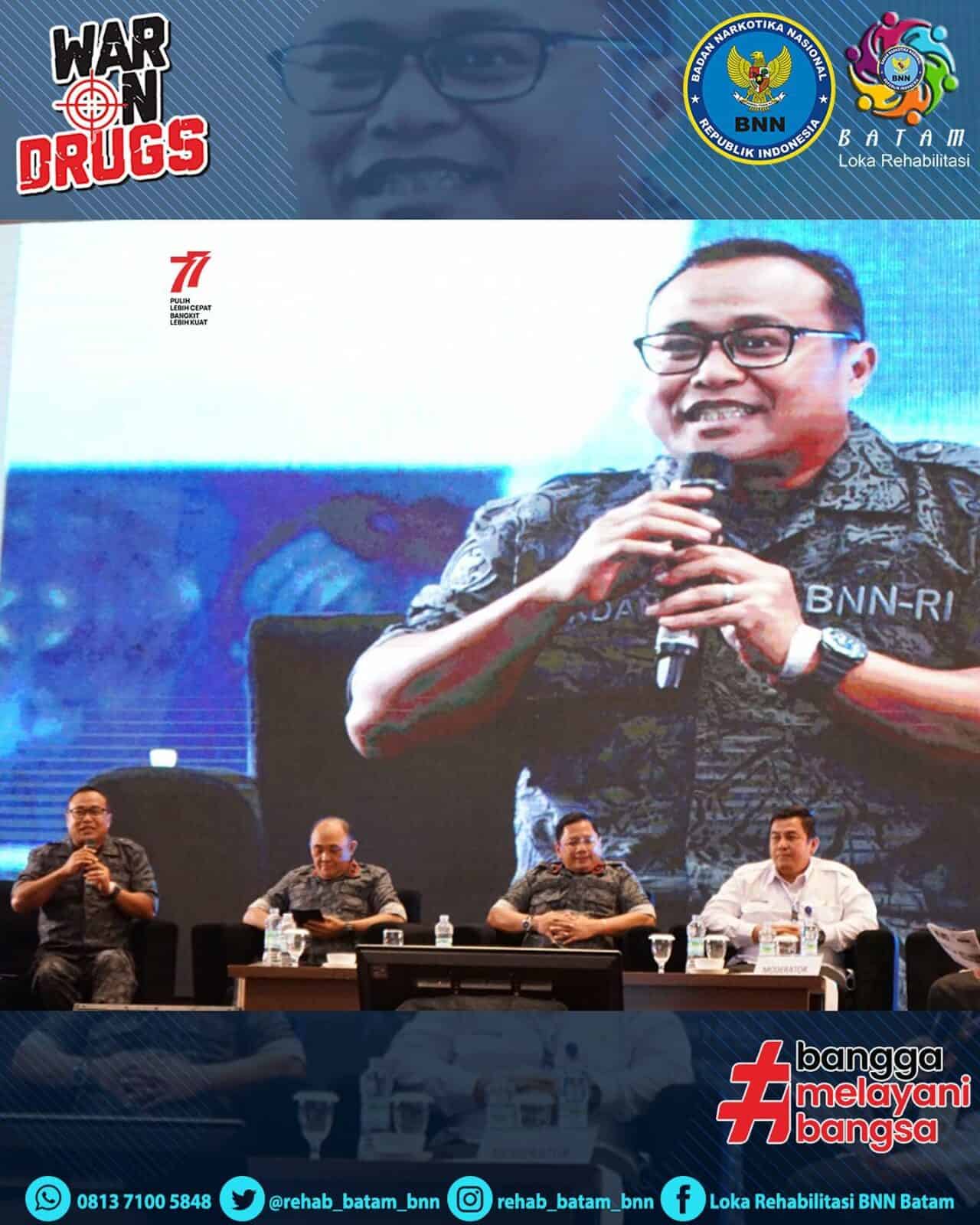 Kepala Loka Rehabilitasi BNN Batam Paparkan Pengembangan dan Inovasi UPT Rehabilitasi di Hadapan Kepala BNNP dan Kepala BNNK serta Koordinator Rehabilitasi dari Seluruh Indonesia. Kepala Loka Rehabilitasi BNN Batam Paparkan Pengembangan dan Inovasi UPT Rehabilitasi di Hadapan Kepala BNNP dan Kepala BNNK serta Koordinator Rehabilitasi dari Seluruh Indonesia.