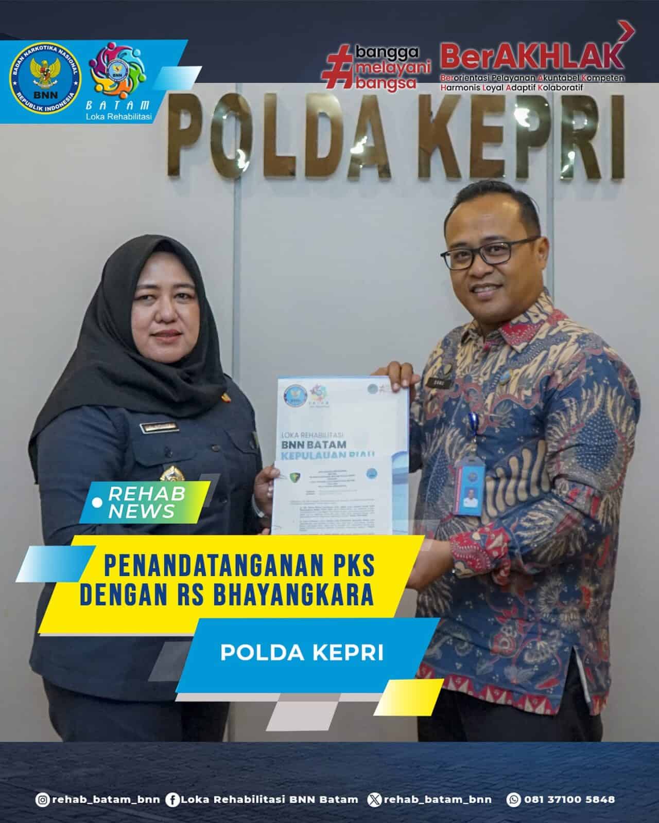 Perjanjian Kerja Sama (PKS) Loka Batam dengan RS Bhayangkara Polda Kepri Perjanjian Kerja Sama (PKS)