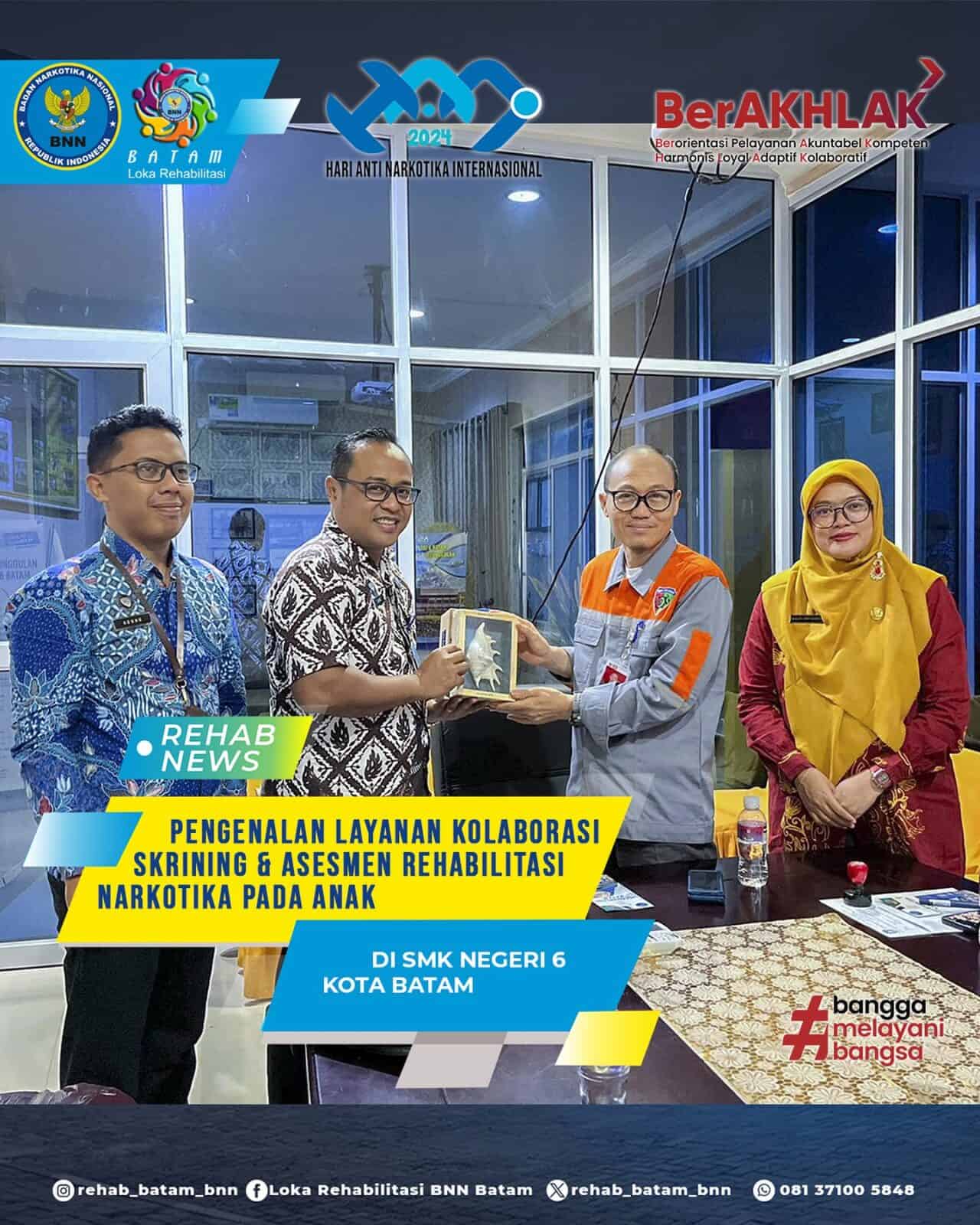 Kepala Loka Kunjungi SMK Negeri 6 Kota Batam Dalam Rangka Sosialisasi Program Layanan Kolaborasi Skrining dan Asesmen Pada Anak Kepala Loka Kunjungi SMK Negeri 6 Kota Batam