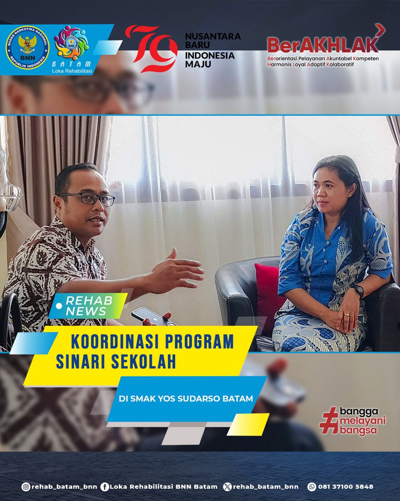 Kepala Loka Lakukan Sosialisasi SINARI SEKOLAH di SMAK Yos Sudarso Kota Batam Kepala Loka Lakukan Sosialisasi SINARI SEKOLAH di SMAK Yos Sudarso Kota Batam