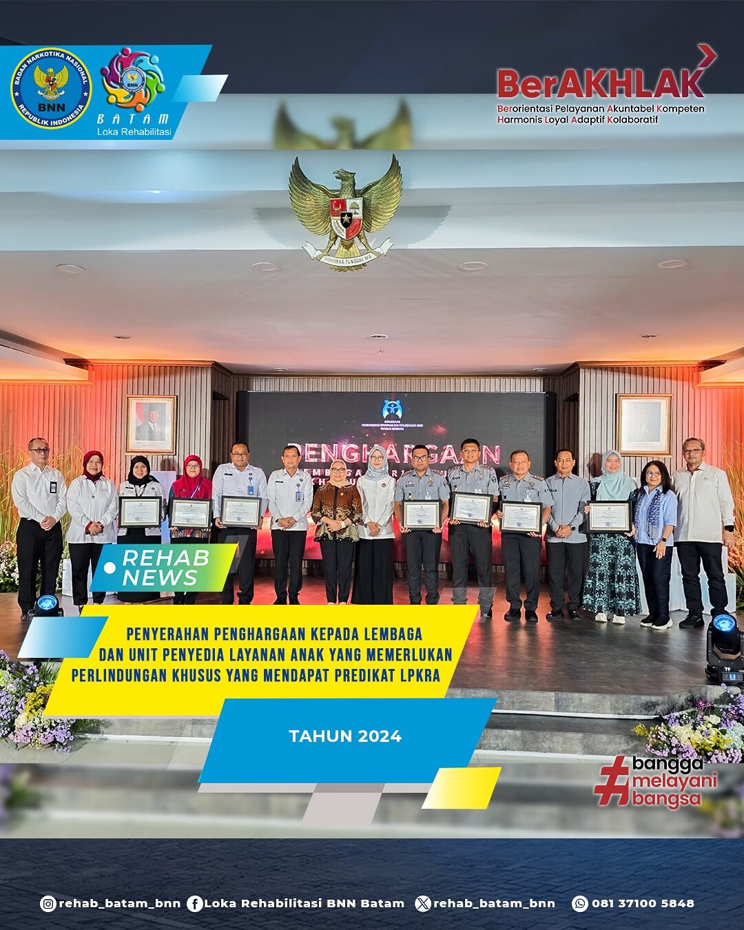 Loka Batam Terima Penghargaan Lembaga Perlindungan Khusus Ramah Anak tahun 2024 dengan predikat “Nilai Maksimum” dari Kementerian PPPA Loka Batam Terima Penghargaan Lembaga Perlindungan Khusus Ramah Anak tahun 2024 dengan predikat “Nilai Maksimum” dari Kementerian PPPA