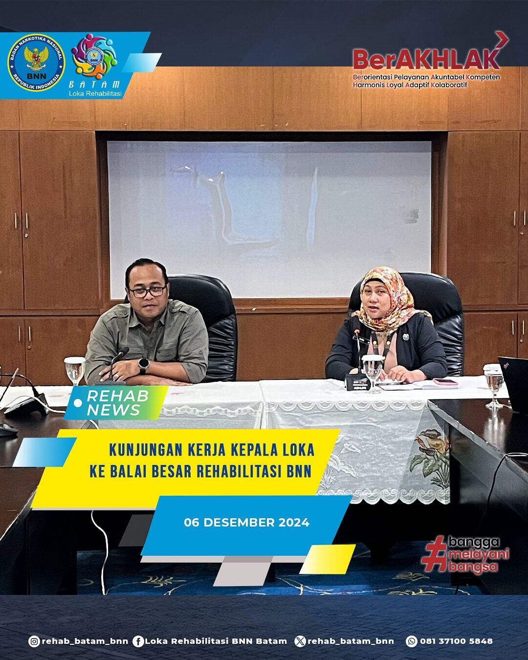 Kunjungan Kerja Kepala Loka Rehabilitasi Batam ke Balai Besar Rehabilitasi BNN Kunjungan Kerja Kepala Loka Rehabilitasi Batam ke Balai Besar Rehabilitasi BNN